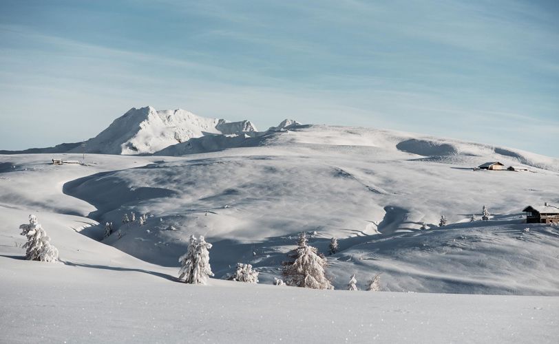 Winter on the Villanders mountain pasture