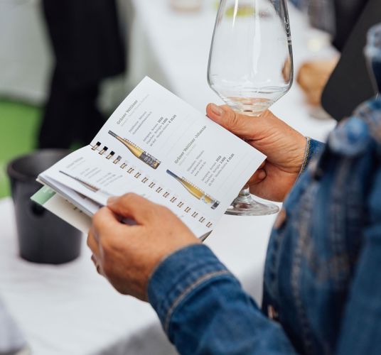 A female visitor of the white wine festival
